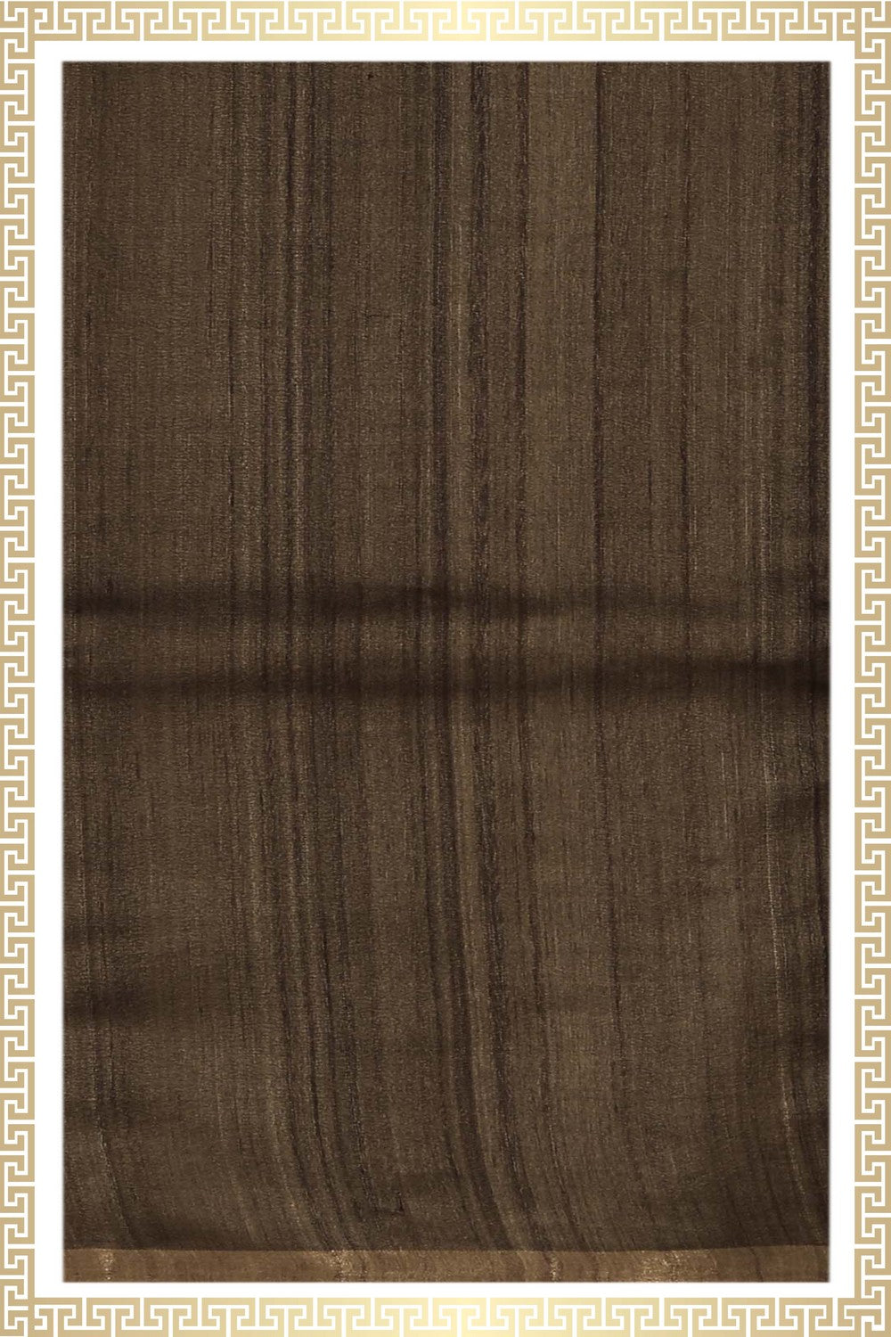 Image of Tussar Silk Brown Dhoti With Kanduva (8 X 4)